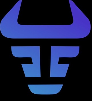 Meme Bull AI intelligence engine emblem in navy chrome
